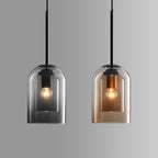 Designerskie lampy sufitowe – lampa wisząca z podwójnym kloszem w stylu mid-century
