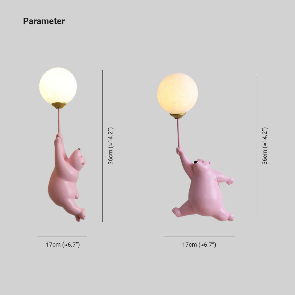 Lampa ścienna Soft Glow Bear Balloon