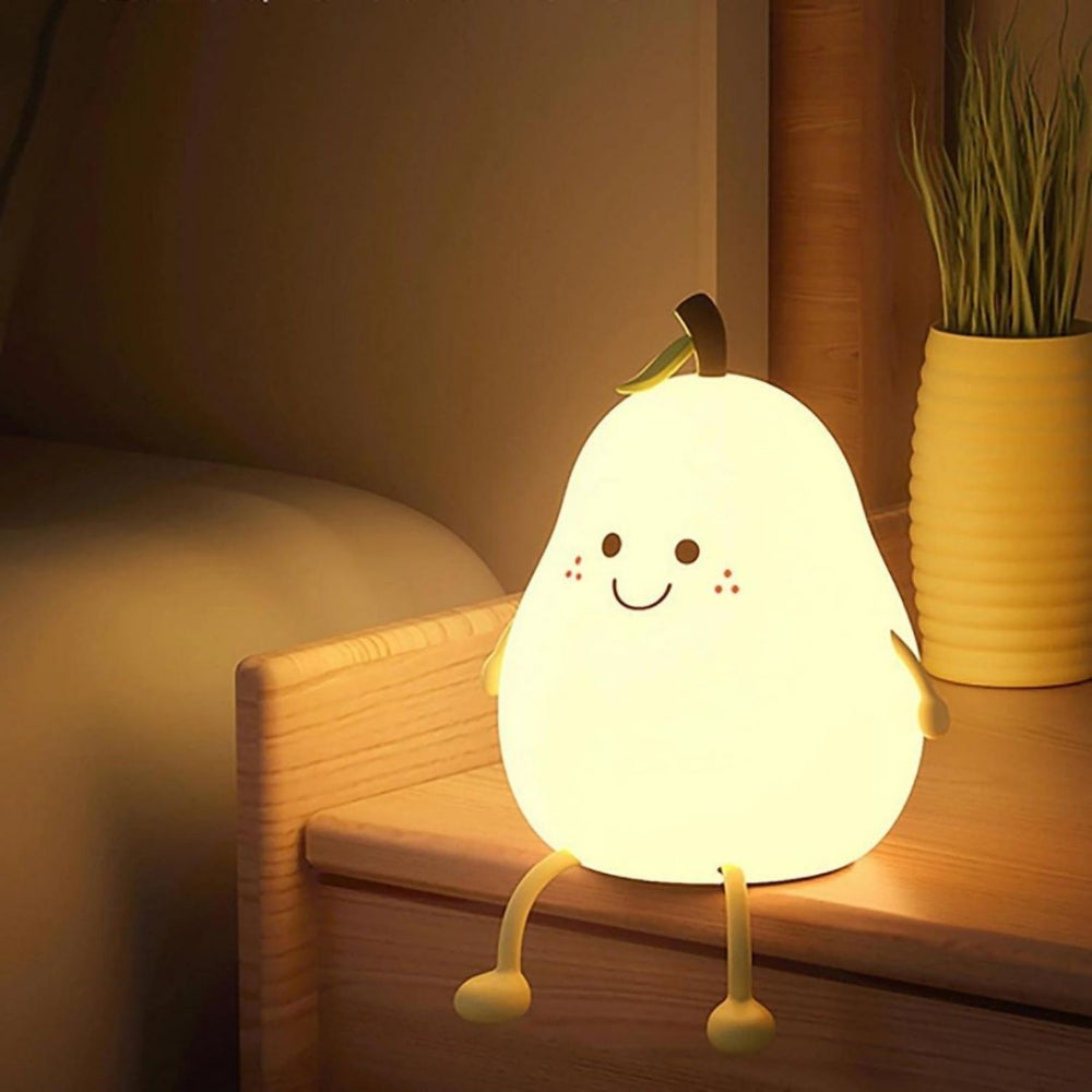 Ciepła uśmiechnięta gruszka LED lampka nocna