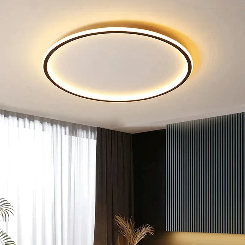 Skandynawska okrągła lampa sufitowa LED funkcjonalne oświetlenie