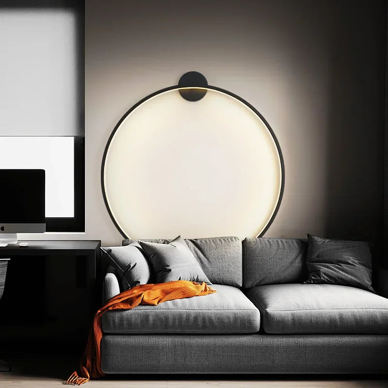 Nowoczesna okrągła lampa ścienna LED w stylu minimalistycznym