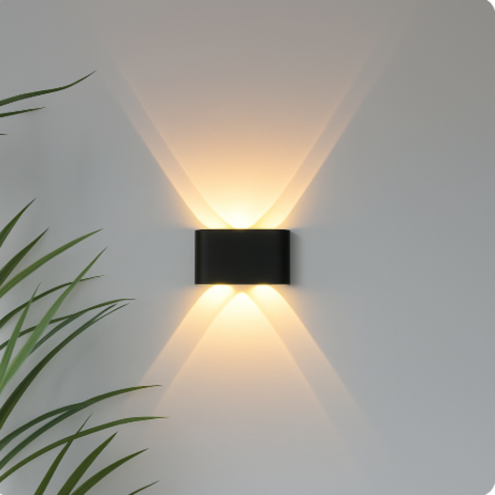 Nowoczesna lampa ścienna do wnętrz i na zewnątrz
