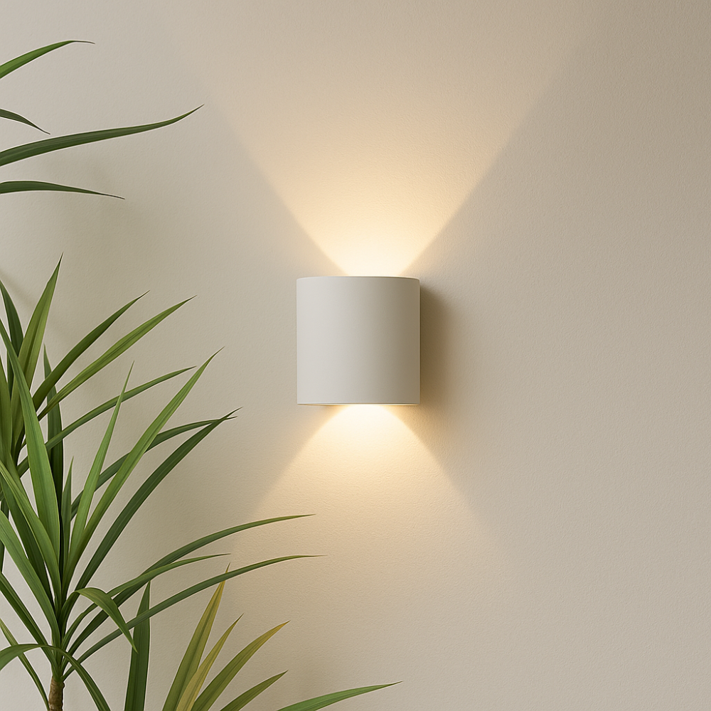 Nowoczesna lampa ścienna do wnętrz i na zewnątrz