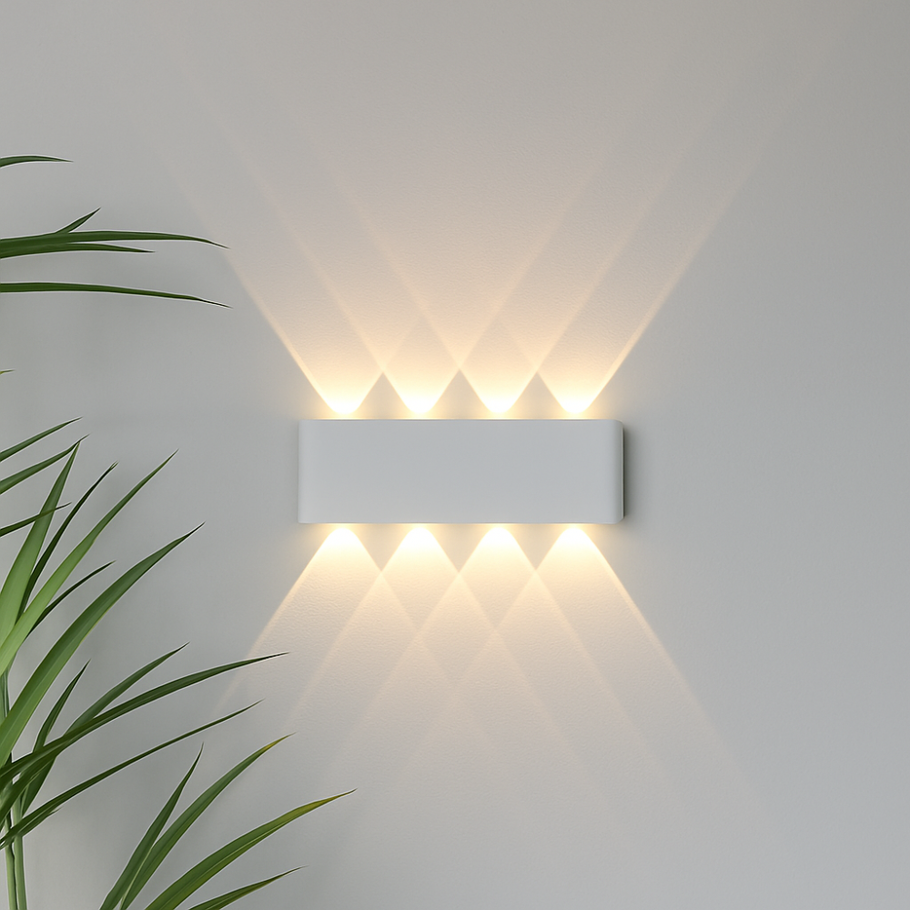 Nowoczesna lampa ścienna do wnętrz i na zewnątrz