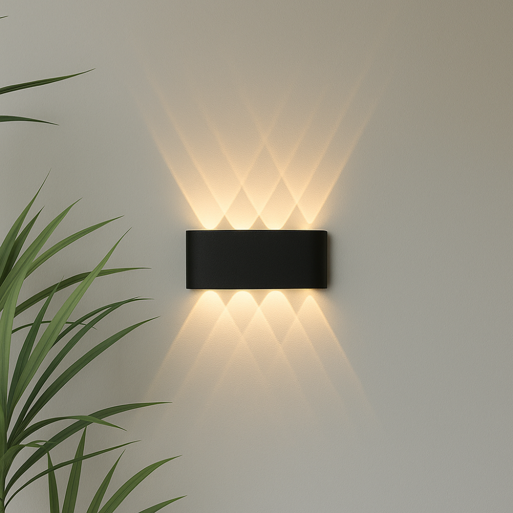Nowoczesna lampa ścienna do wnętrz i na zewnątrz