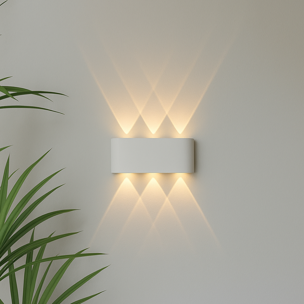 Nowoczesna lampa ścienna do wnętrz i na zewnątrz