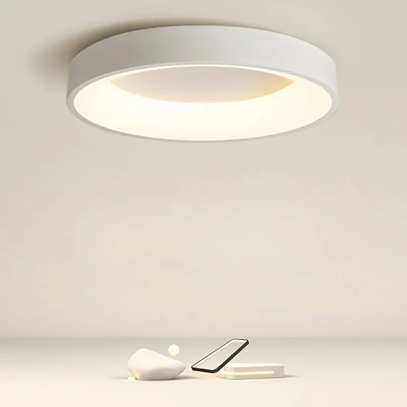 Minimalistyczna nastrojowa ciepła elegancja okrągłej nordyckiej lampy sufitowej LED
