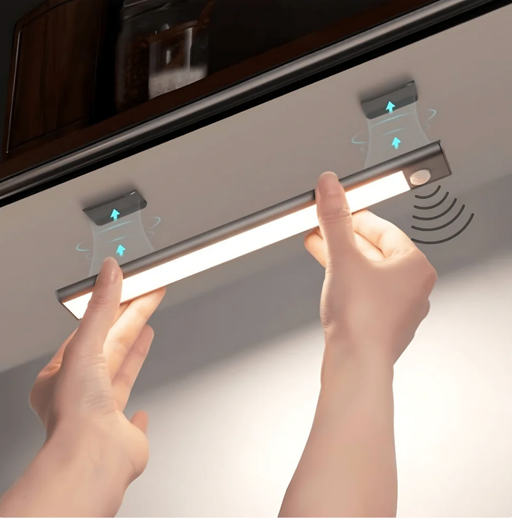 Bezprzewodowa ładowalna lampa LED z czujnikiem ruchu - Smukłej konstrukcji i magnetycznym mocowaniu