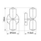 Retro industrialna lampa ścienna z 2 obrotowymi głowicami do salonu, sypialni lub przedpokoju