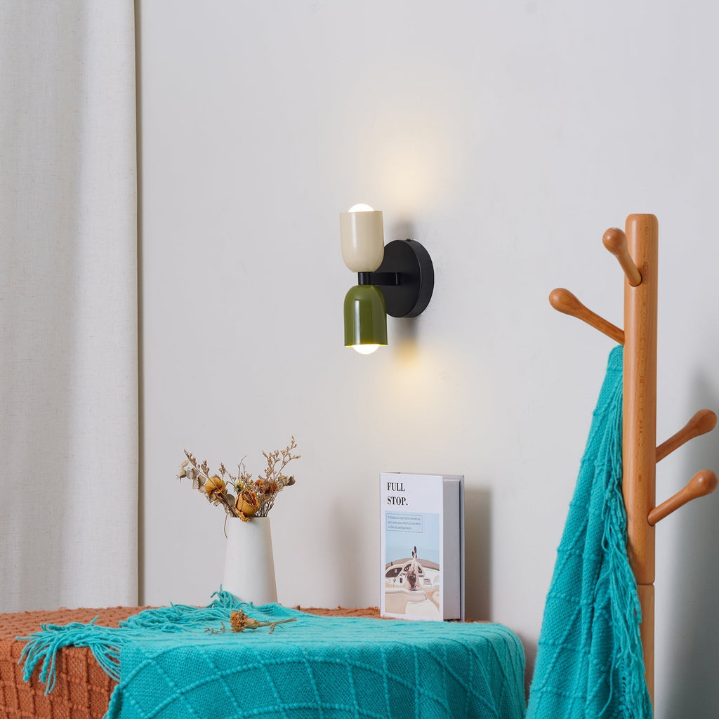 Regulowana kinkiet z podwójną głowicą w stylu retro do wnętrz