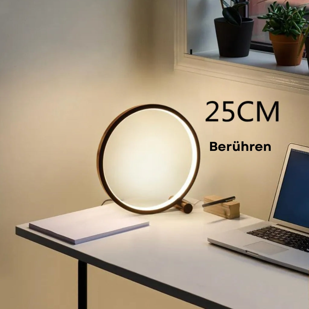 Okrągła elegancka lampa biurkowa LED z funkcją ściemniania i sterowaniem dotykowym