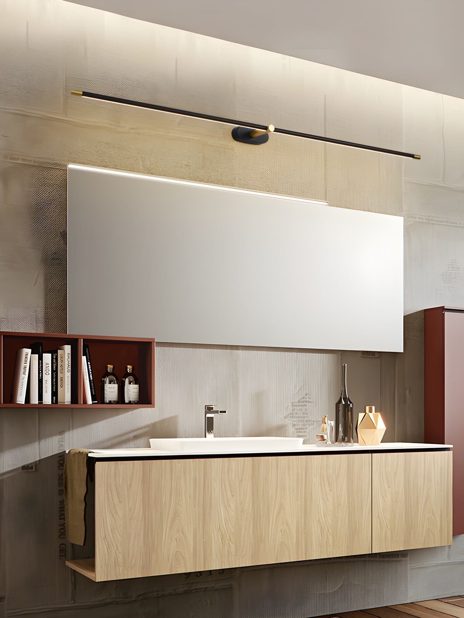 Smukła lampa ścienna LED łazienkowa Oświetlenie do lustra