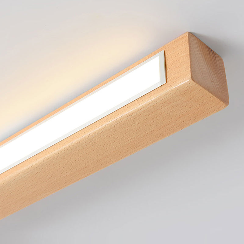 Ozdobna smukła drewniana lampa sufitowa LED z 3 trybami kolorów
