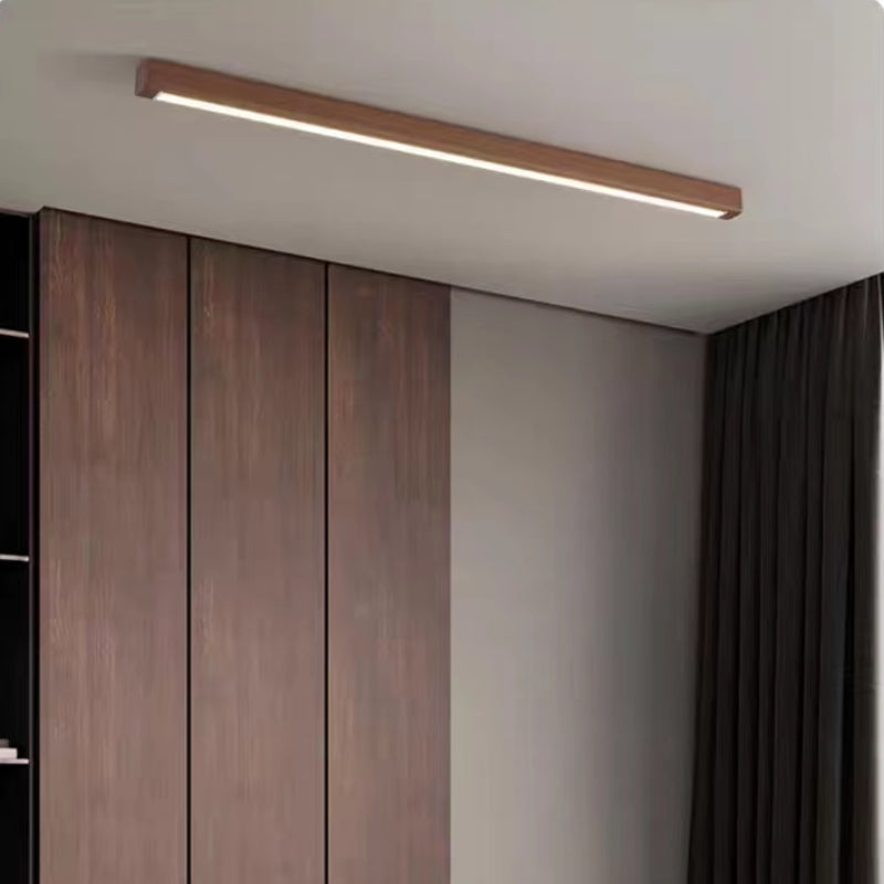 Ozdobna smukła drewniana lampa sufitowa LED z 3 trybami kolorów
