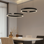 Lampa wisząca z pierścieniem LED do jadalni – nowoczesna oprawa sufitowa