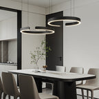 Lampa wisząca z pierścieniem LED do jadalni – nowoczesna oprawa sufitowa