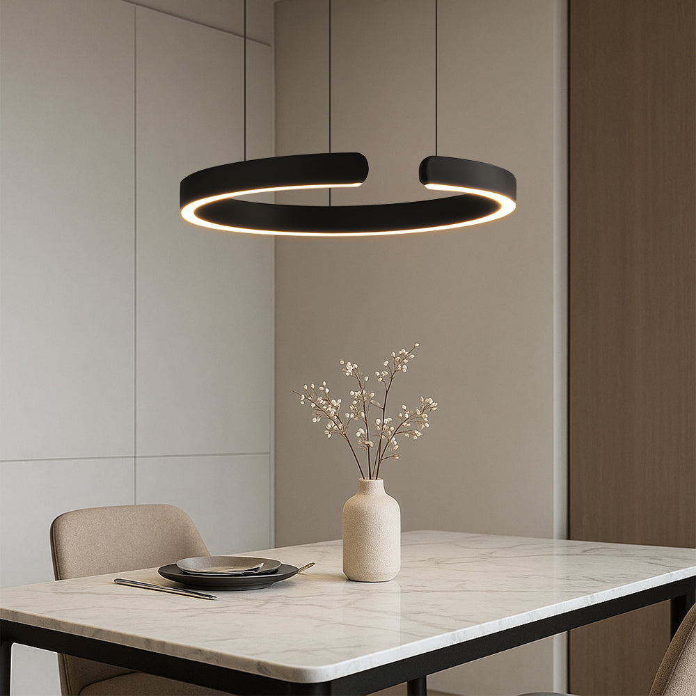 Stylowa wisząca lampa pierścieniowa LED do nowoczesnych wnętrz
