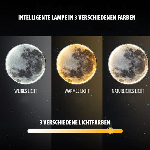 Artystycznaregulowana lampa ścienna LED z efektem światła księżycowego i pilotem zdalnego sterowania
