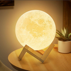 Lampa 3D z funkcją nocnego światła księżycowego, zmieniająca barwę, z regulacją jasności i pilotem