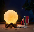 Ładowalna, poprawiająca nastrój bezprzewodowa lampa LED Moon z funkcją ściemniania i pilotem zdalnego sterowania