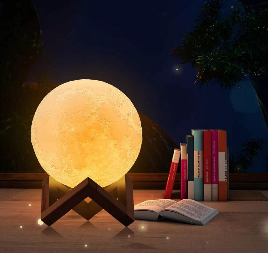 Lampa 3D z funkcją nocnego światła księżycowego, zmieniająca barwę, z regulacją jasności i pilotem