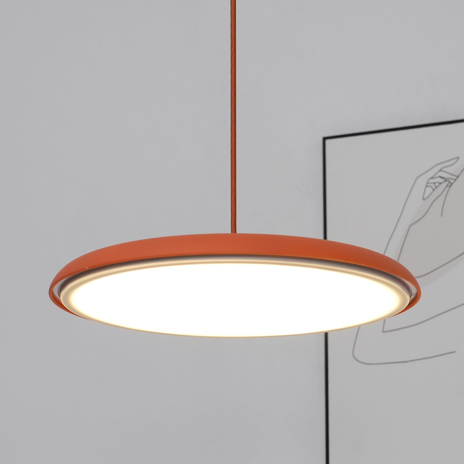 Minimalistyczna okrągła lampa wisząca LED