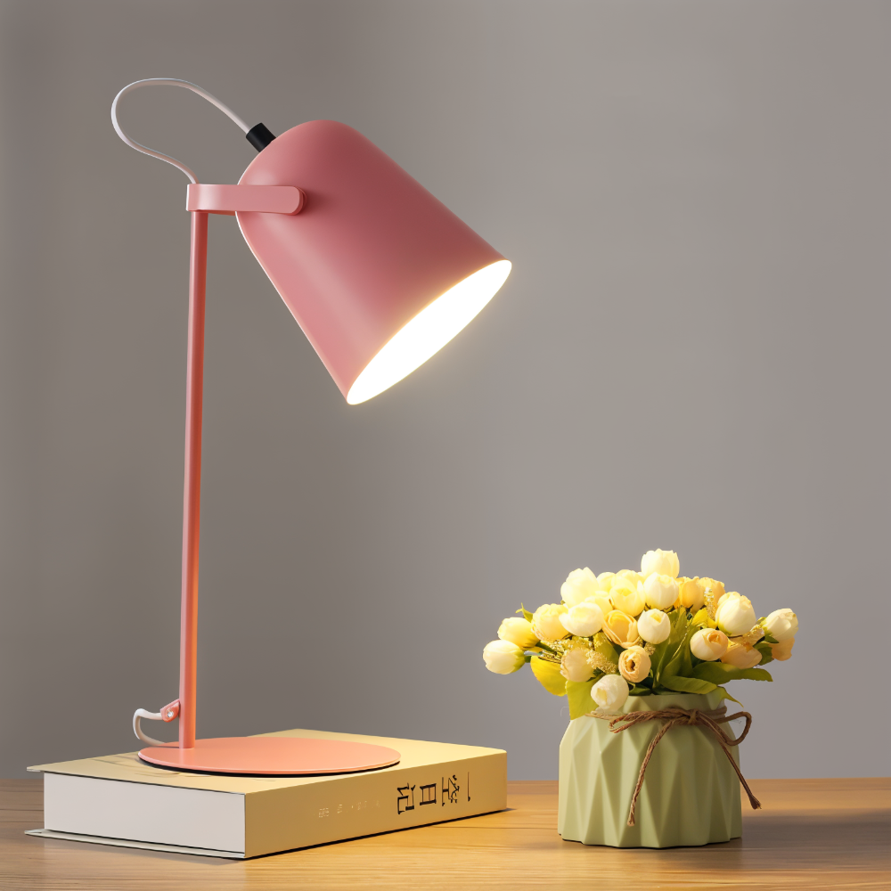 Regulowana nowoczesna lampa biurkowa LED z obrotowym kloszem