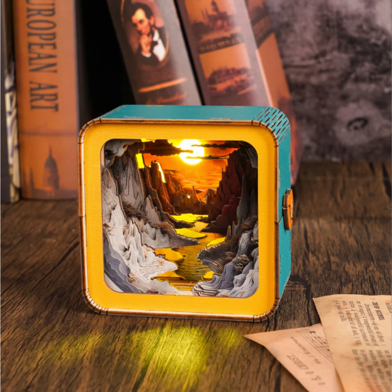 Kreatywna artystyczna drewniana DIY lampa 3D