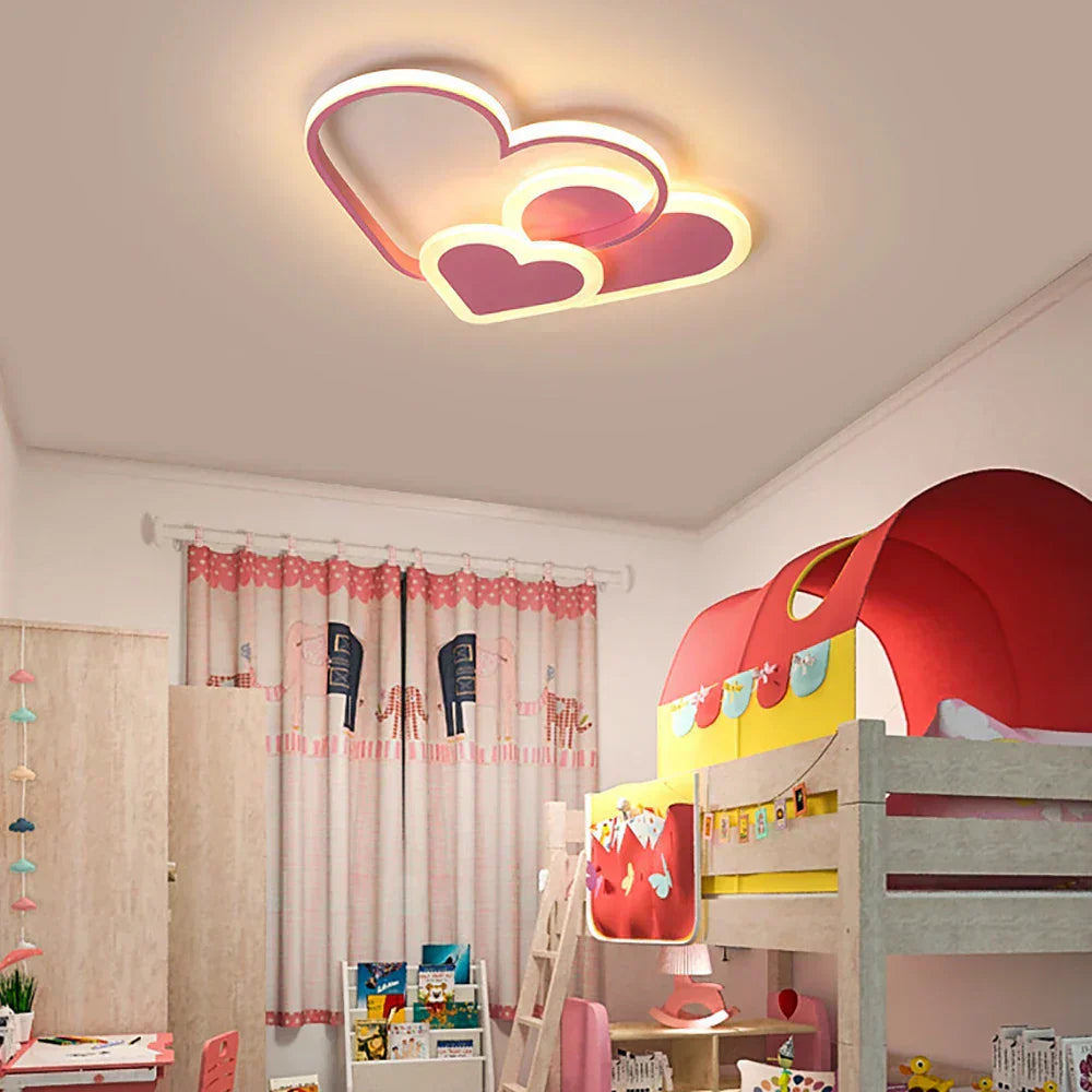 Nowoczesna lampa sufitowa LED w kształcie serca do nastrojowego oświetlenia wnętrz
