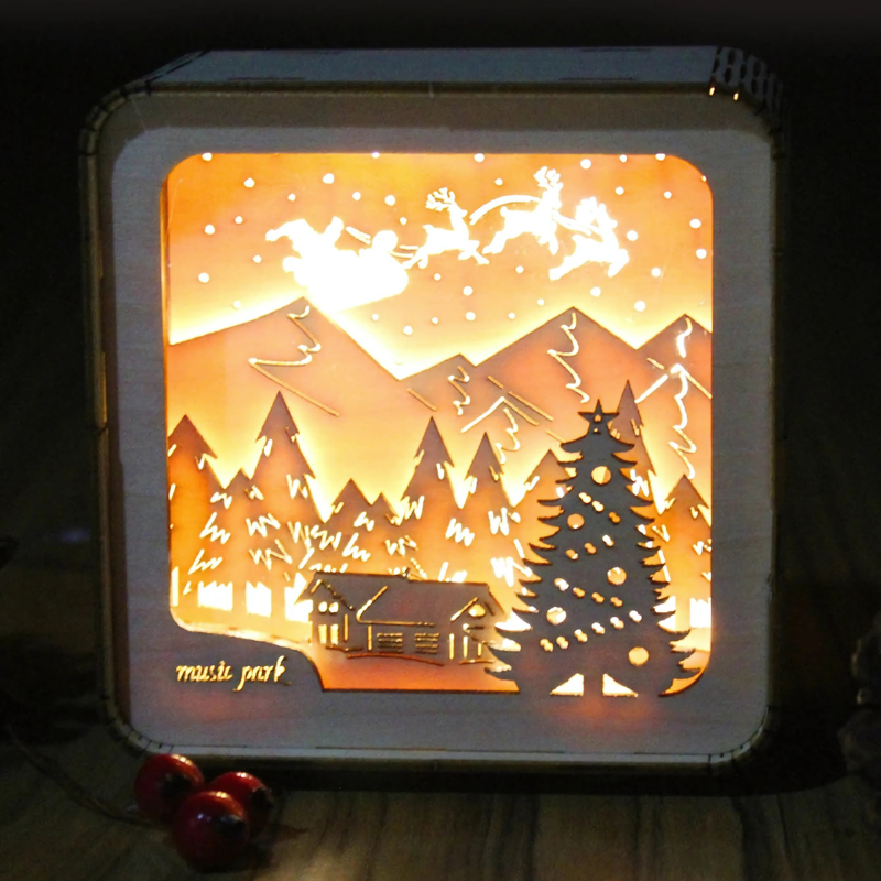Kreatywna artystyczna drewniana DIY lampa 3D