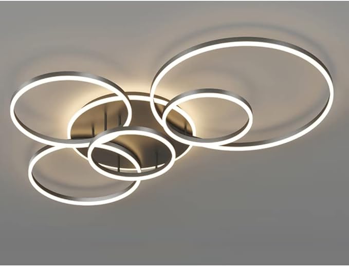 Czarna, nowoczesna, okrągła lampa sufitowa LED do montażu podtynkowego – oświetlenie wnętrz