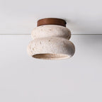 Stylowa lampa sufitowa z trawertynu – oprawa LED z naturalnego kamienia