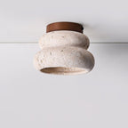 Stylowa lampa sufitowa z trawertynu – oprawa LED z naturalnego kamienia