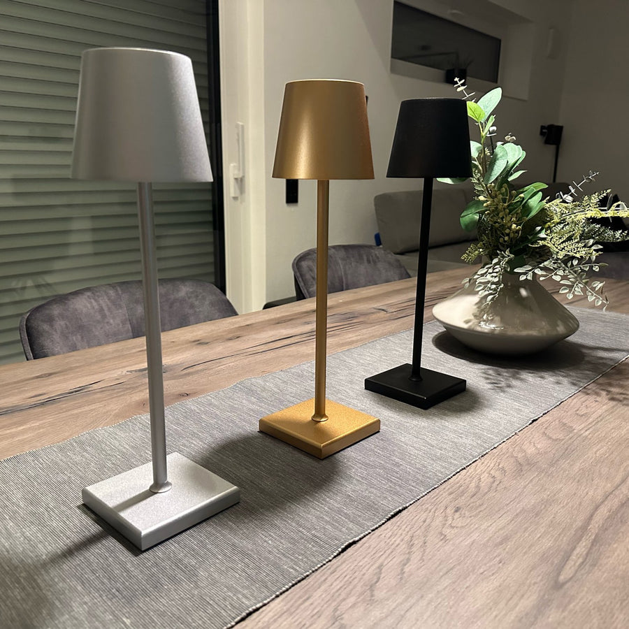 Nowoczesna skandynawska bezprzewodowa lampa stołowa LED z funkcją ściemniania