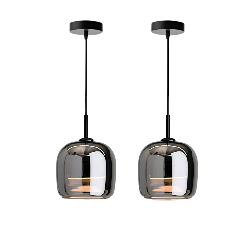 Lampa sufitowa wisząca czarne szkło styl nordycki nowoczesny dom
