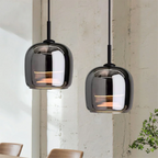 Lampa sufitowa wisząca czarne szkło styl nordycki nowoczesny dom