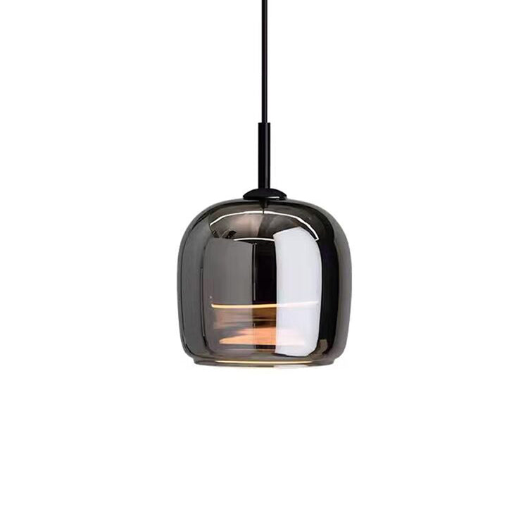Lampa sufitowa wisząca czarne szkło styl nordycki nowoczesny dom