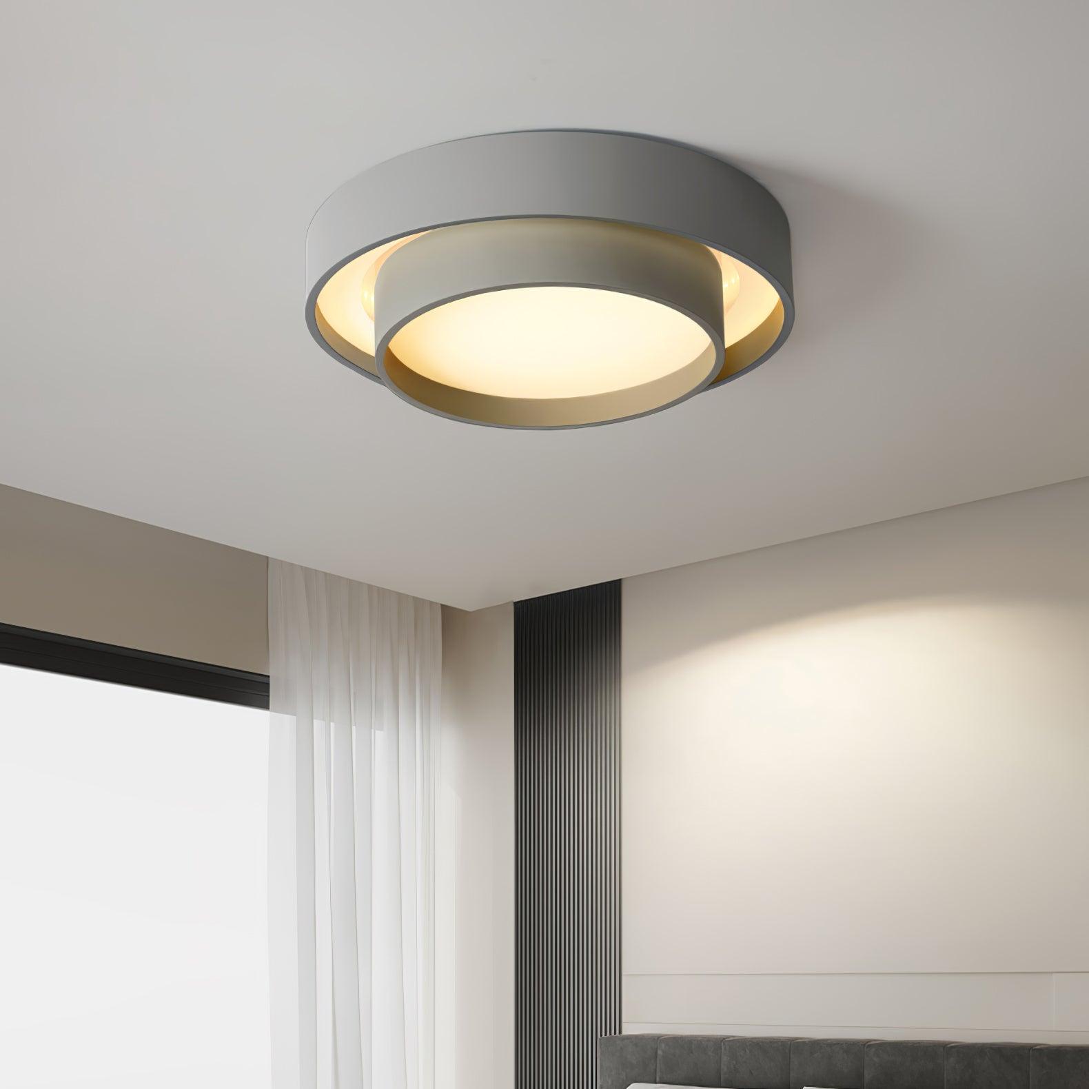 Nowoczesna lampa sufitowa w stylu nordyckiego art déco – okrągły model LED