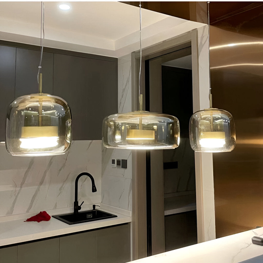 Stylowa lampa wisząca LED w stylu retro z połowy wieku