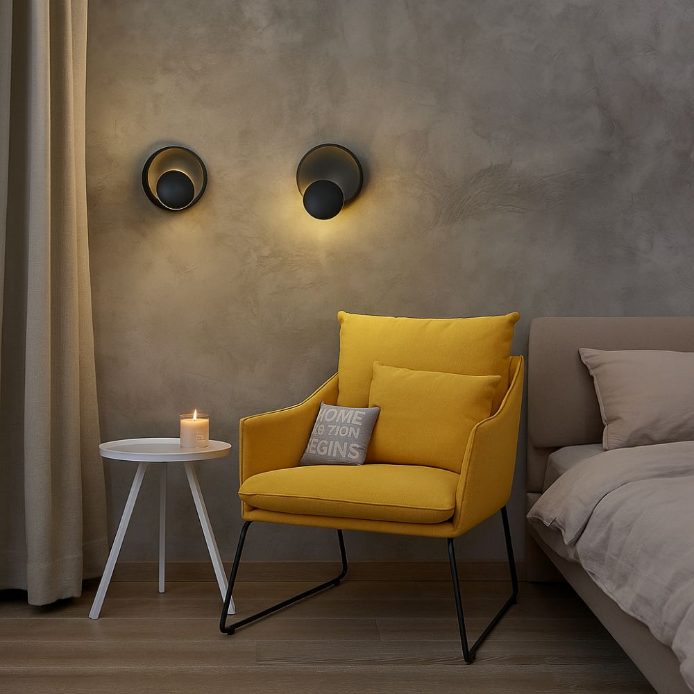 Nowoczesna obrotowa lampa ścienna LED z możliwością obrotu o 350°
