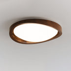 Orzechowy lampa sufitowa LED z zakrzywioną krawędzią do salonu