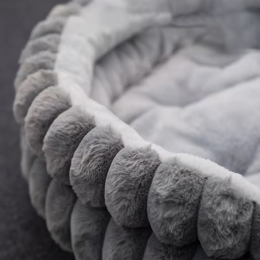 Uspokajające legowisko donut z podwyższonymi bokami dla psów i kotów