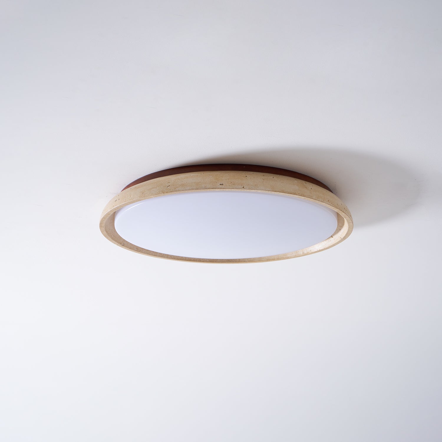 Minimalistyczna trawertyn lampa sufitowa LED z kamienia beżowa