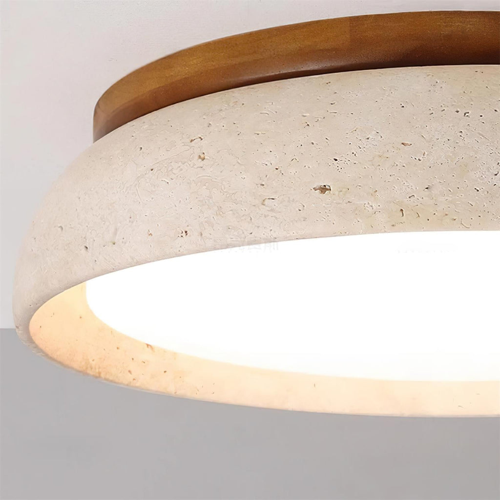 Wszechstronna odporna na wilgoć drewniana okrągła lampa sufitowa LED do nowoczesnego domu
