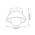 Luksusowa lampa sufitowa z kamienia piedra z opalowym kloszem