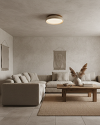 Minimalistyczna trawertyn lampa sufitowa LED z kamienia beżowa