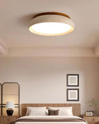 Minimalistyczna trawertyn lampa sufitowa LED z kamienia beżowa