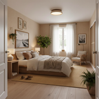 Minimalistyczna trawertyn lampa sufitowa LED z kamienia beżowa