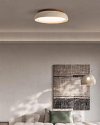 Minimalistyczna trawertyn lampa sufitowa LED z kamienia beżowa