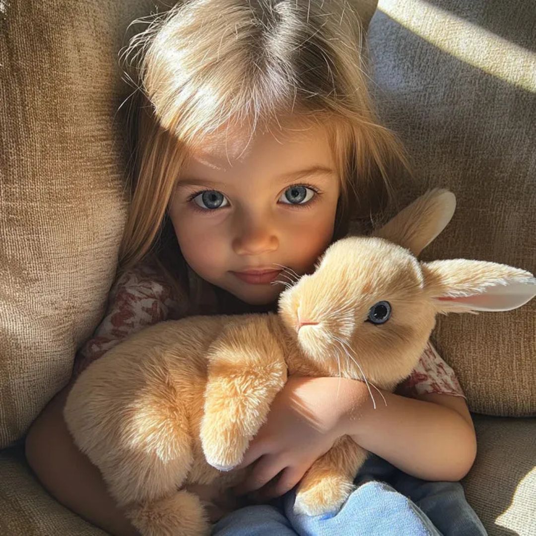 Miękki uroczy realistyczny królik pluszowy z ruchami